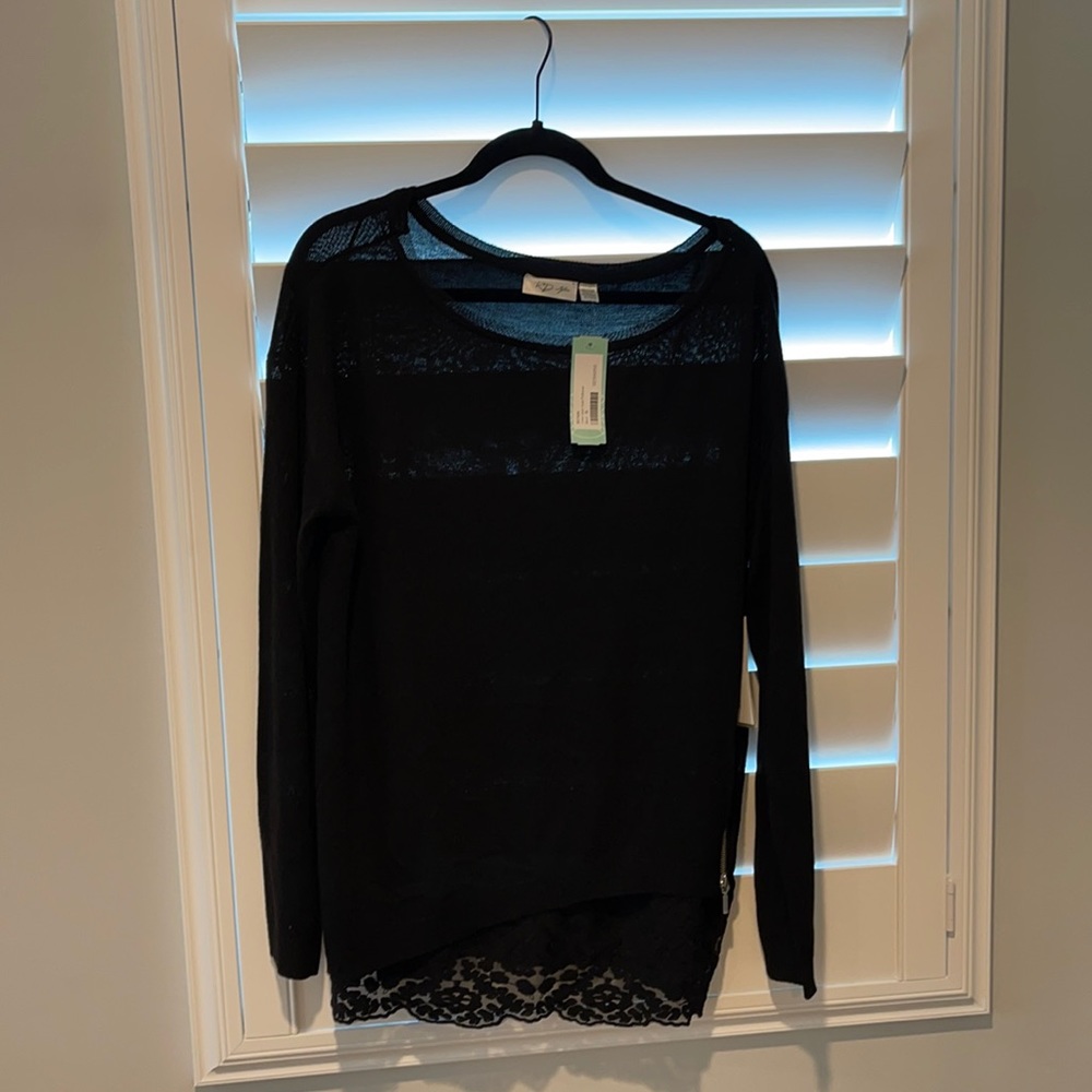 RD Style Tonie Inset Black Pullover CL NWT
